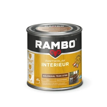 Rambo pantserlak interieur transparant mat koloniaal teak 250 ml