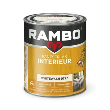 Rambo pantserlak interieur transparant zijdeglans whitewash 750 ml