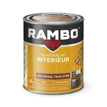 Rambo pantserlak interieur transparant mat koloniaal teak 750 ml
