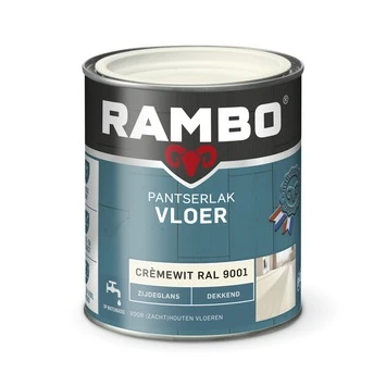 Rambo pantserlak vloer acryl dekkend zijdeglans cremewit 750 ml