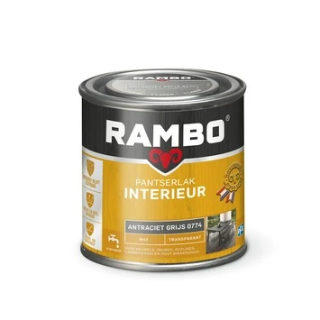 Rambo pantserlak interieur transparant mat antraciet grijs 250 ml