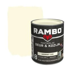 Rambo Pantserlak Deur & Kozijn Zijdeglans Ivoorwit Dekkend 750 Ml