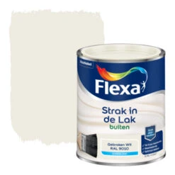 Flexa Strak In De Lak Voor Buiten Gebroken Wit Zijdeglans 750 Ml