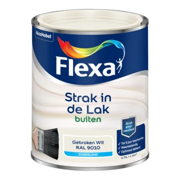 Flexa Strak in de lak voor buiten gebroken wit zijdeglans 750 ml