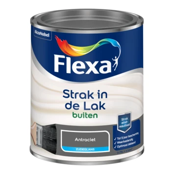 Flexa Strak in de lak voor buiten antraciet zijdeglans 750 ml