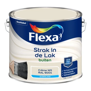 Flexa Strak in de lak voor buiten zijdeglans ral 9001 2,5 l