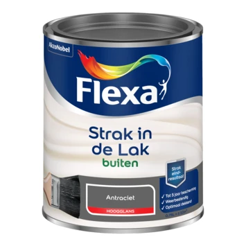 Flexa Strak in de lak voor buiten antraciet hoogglans 750 ml