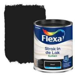 Flexa Strak In De Lak Voor Buiten Zwart Zijdeglans 750 Ml