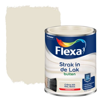 Flexa Strak in de lak voor buiten crèmewit RAL9001 hoogglans 750 ml