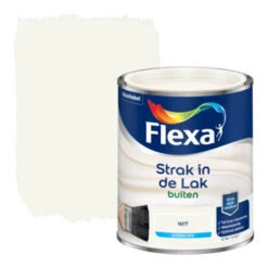 Flexa Strak In De Lak Voor Buiten Wit Zijdeglans 750 Ml