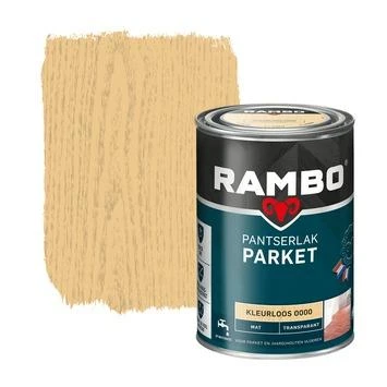 Rambo pantserlak parket transparant mat kleurloos 1,25 liter
